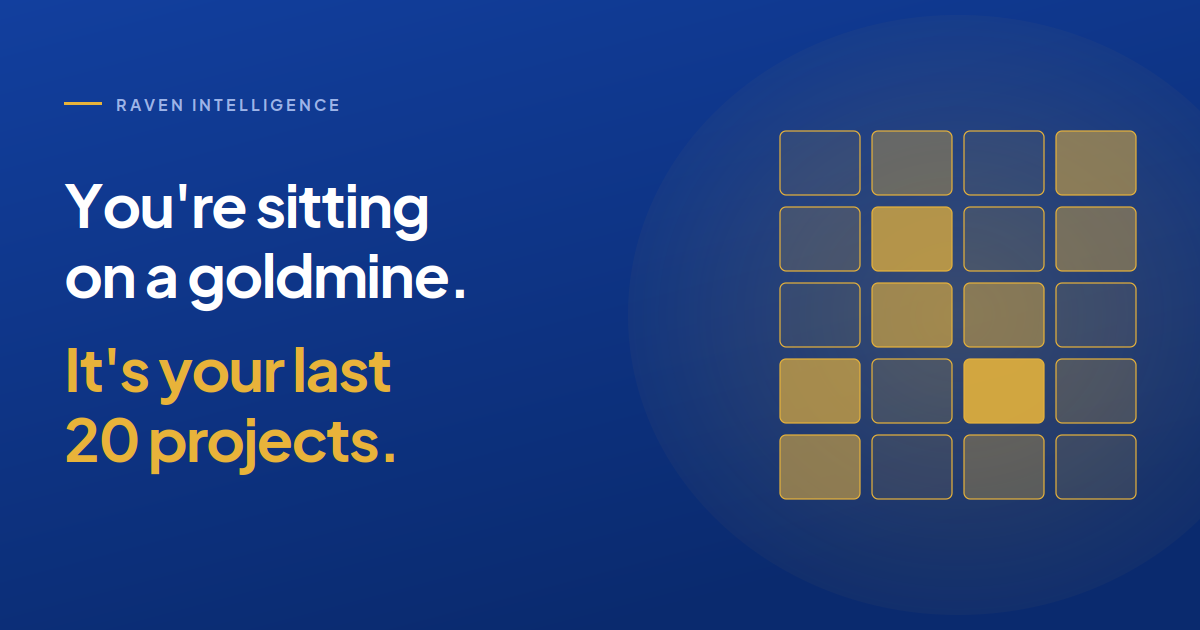 You're sitting on a gold mine. It's your last 20 projects.